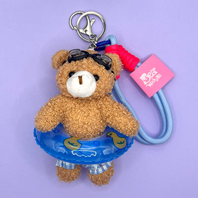Summer Vacation Bear Keychain - Trunk Blue
