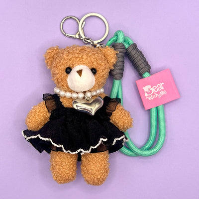 Posh Bear Keychain - Black Chiffon