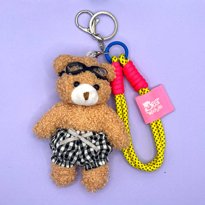 Summer Vacation Bear Keychain - Trunk Black