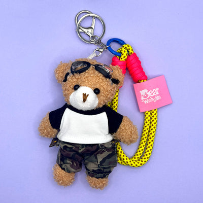 Back To School Bear Keychain - Hipster Boy