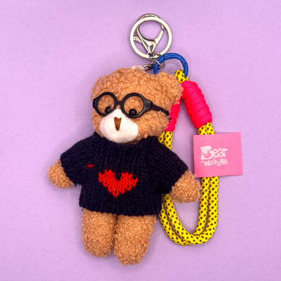 Sweater Weather Bear Keychain - Navy