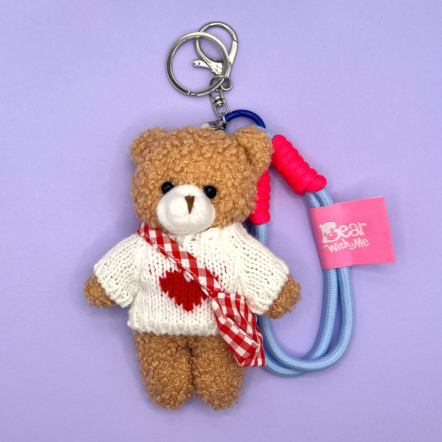 Sweater Weather Bear Keychain - White