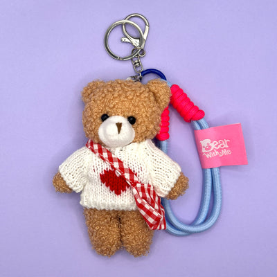 Sweater Weather Bear Keychain - White