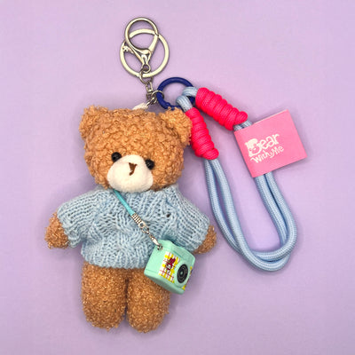 Sweater Weather Bear Keychain - Sky Blue