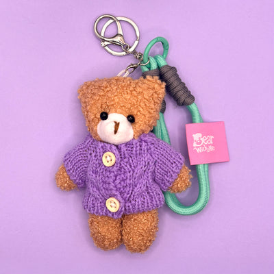 Sweater Weather Bear Keychain - Light Purple