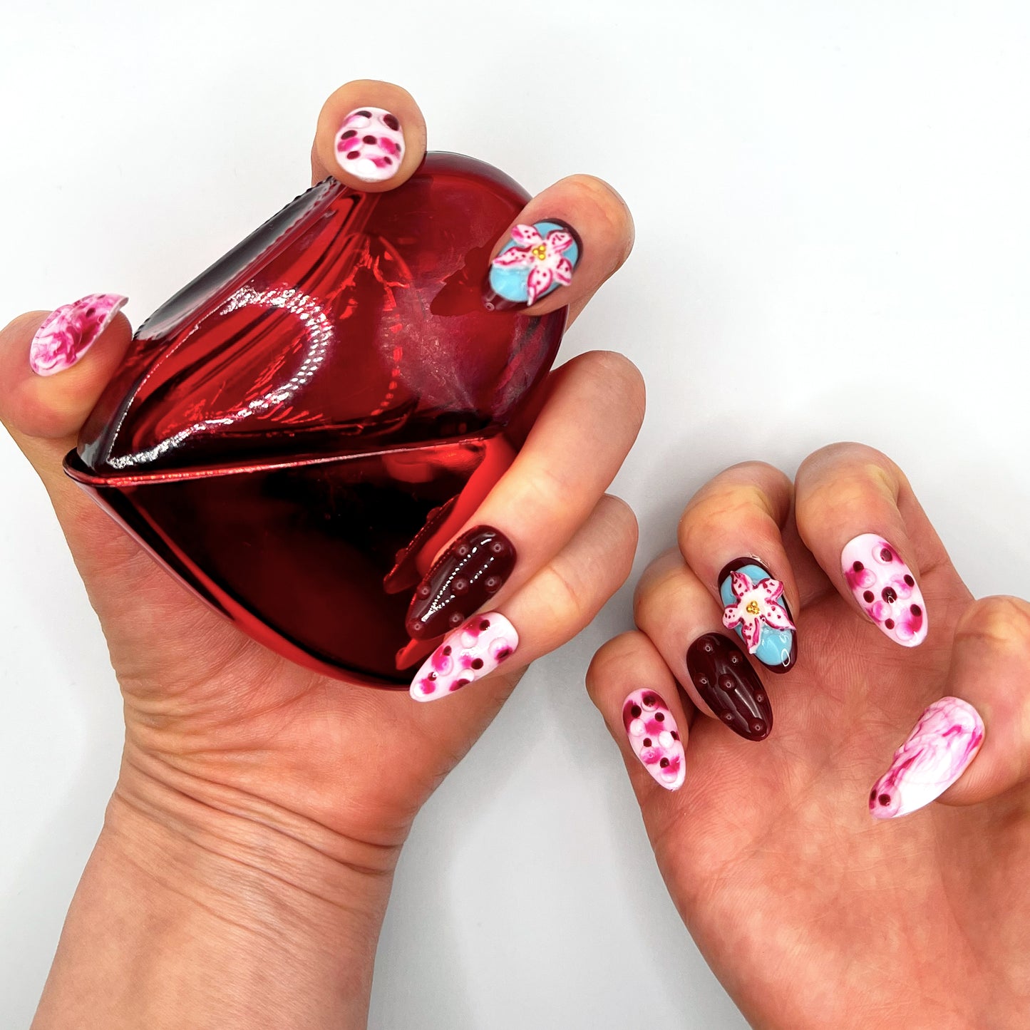Handmade Press On Nail Tip - Floral Reverie