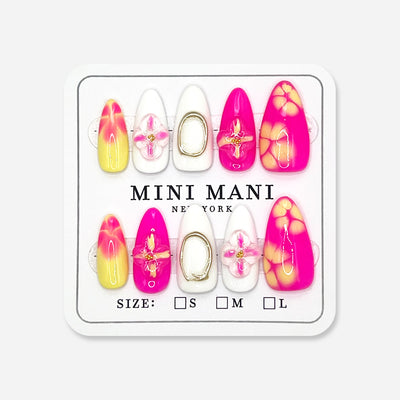 Handmade Press On Nail Tip - Cherry Blossom