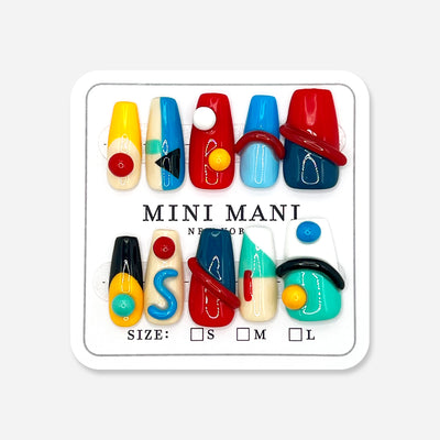 Handmade Press On Nail Tip - Primary Play