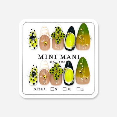 Handmade Press On Nail Tip - Botanical Breeze