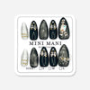 Handmade Press On Nail Tip - Black Marble Luxe