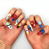 Handmade Press On Nail Tip - Primary Play