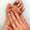 Handmade Press On Nail Tip - Retro Bloom Chic