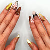 Handmade Press On Nail Tip - Retro Bloom Chic